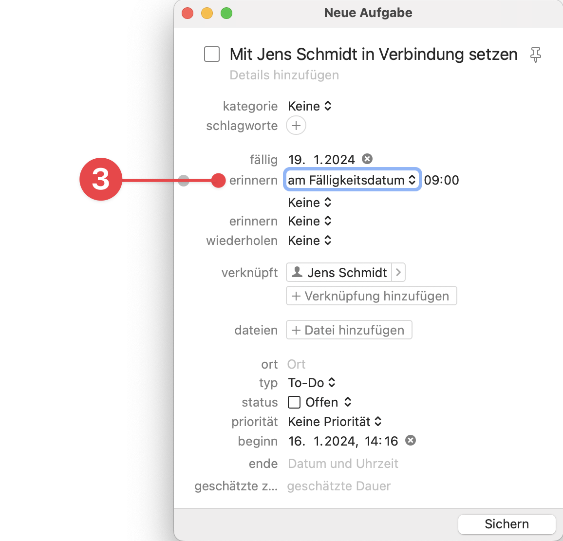New Follow Up Screen showing reminders