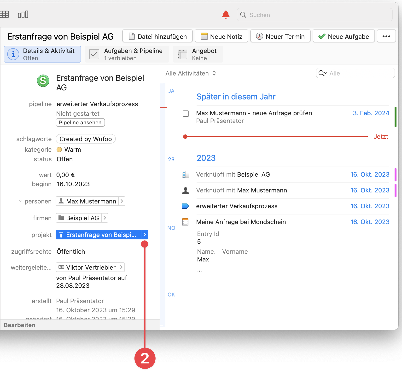 Project Link In Opportunity