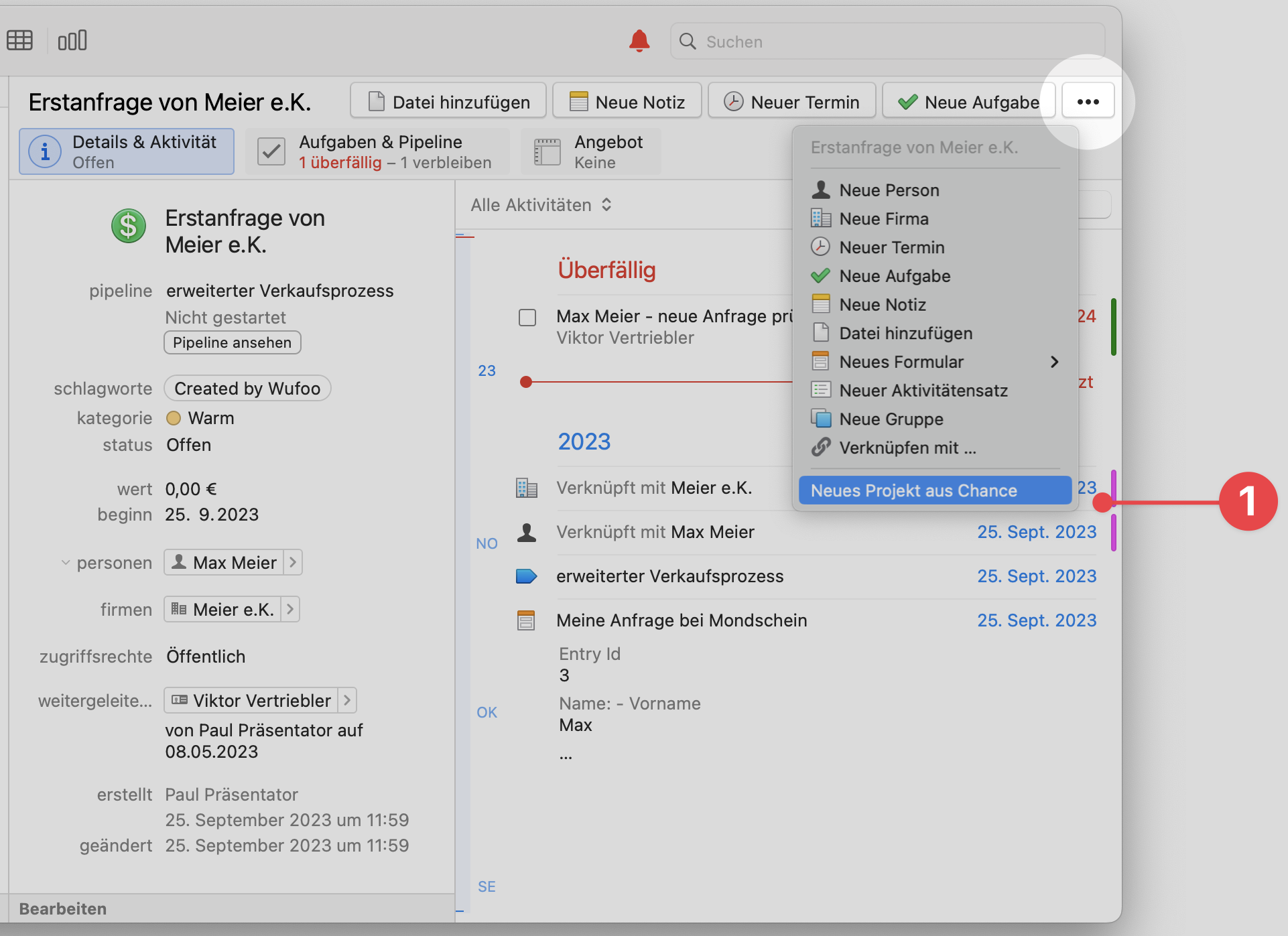New Project From Opportunity