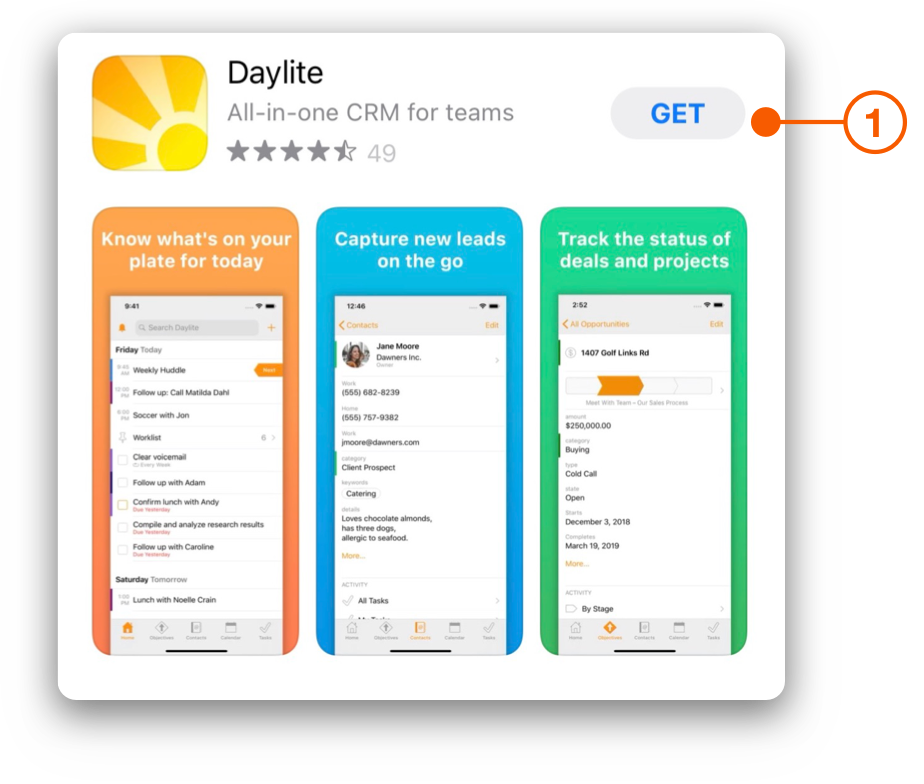 iOS App Store showing Daylite app