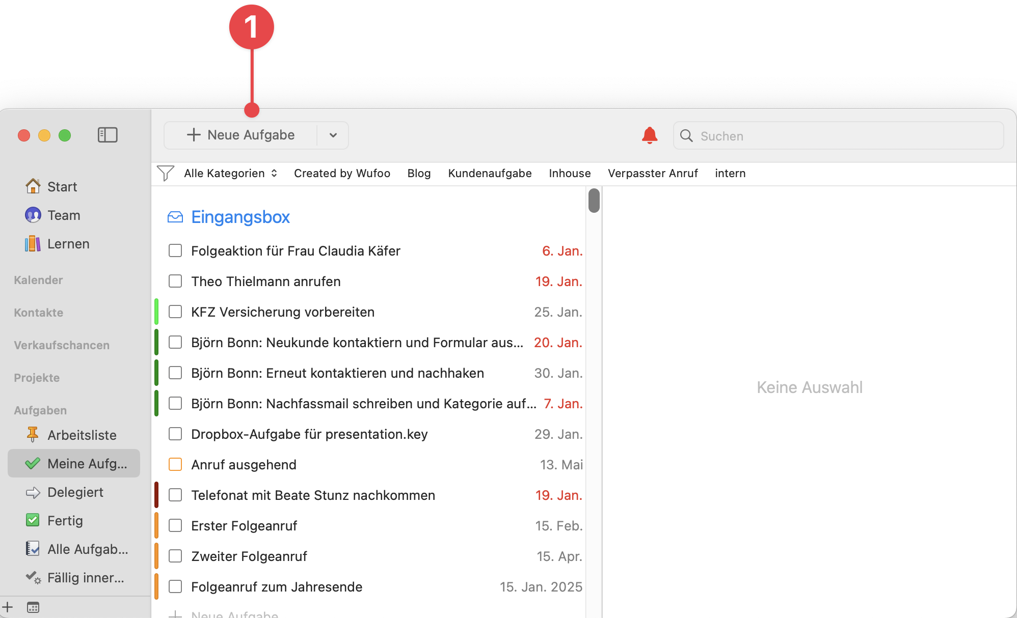 My Tasks View showing New Task button
