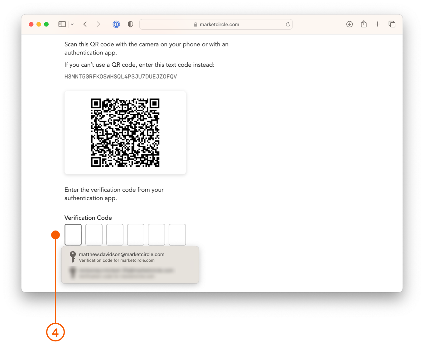 Login associated with verifcation code
