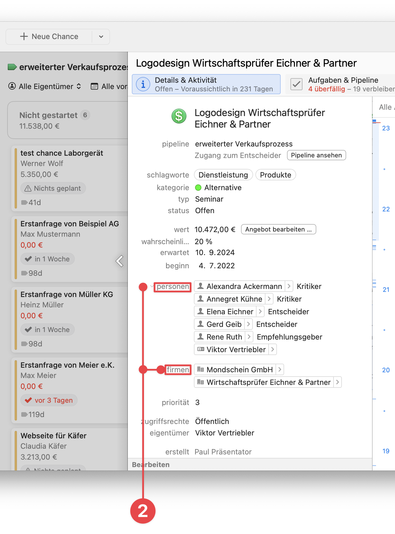 Opportunites Window showing Details and Activity pane