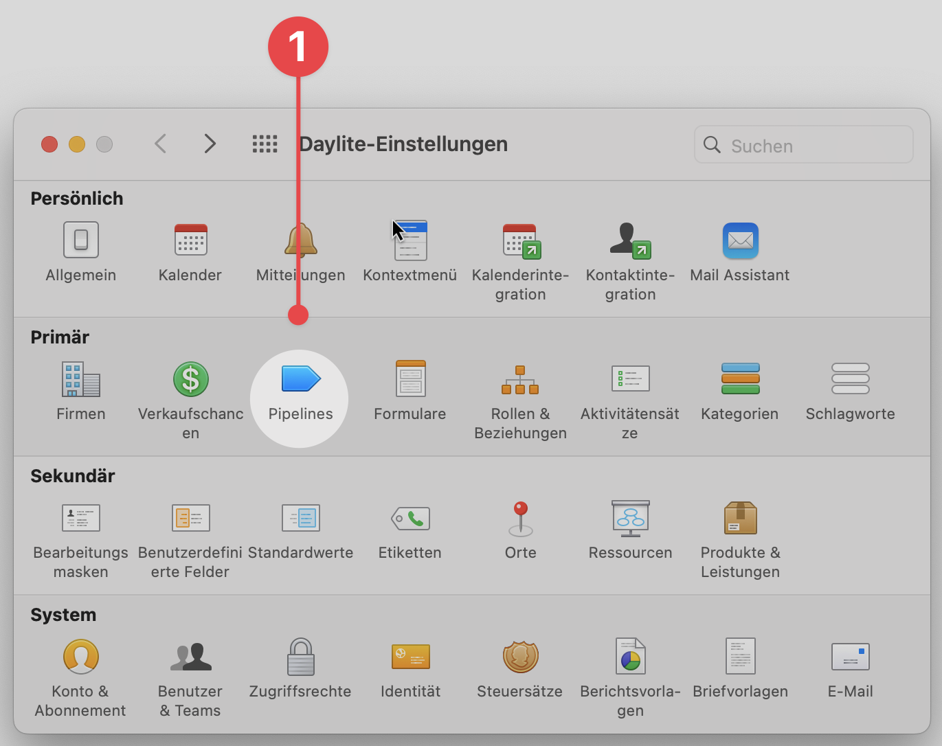 Preferences selecting Pipelines