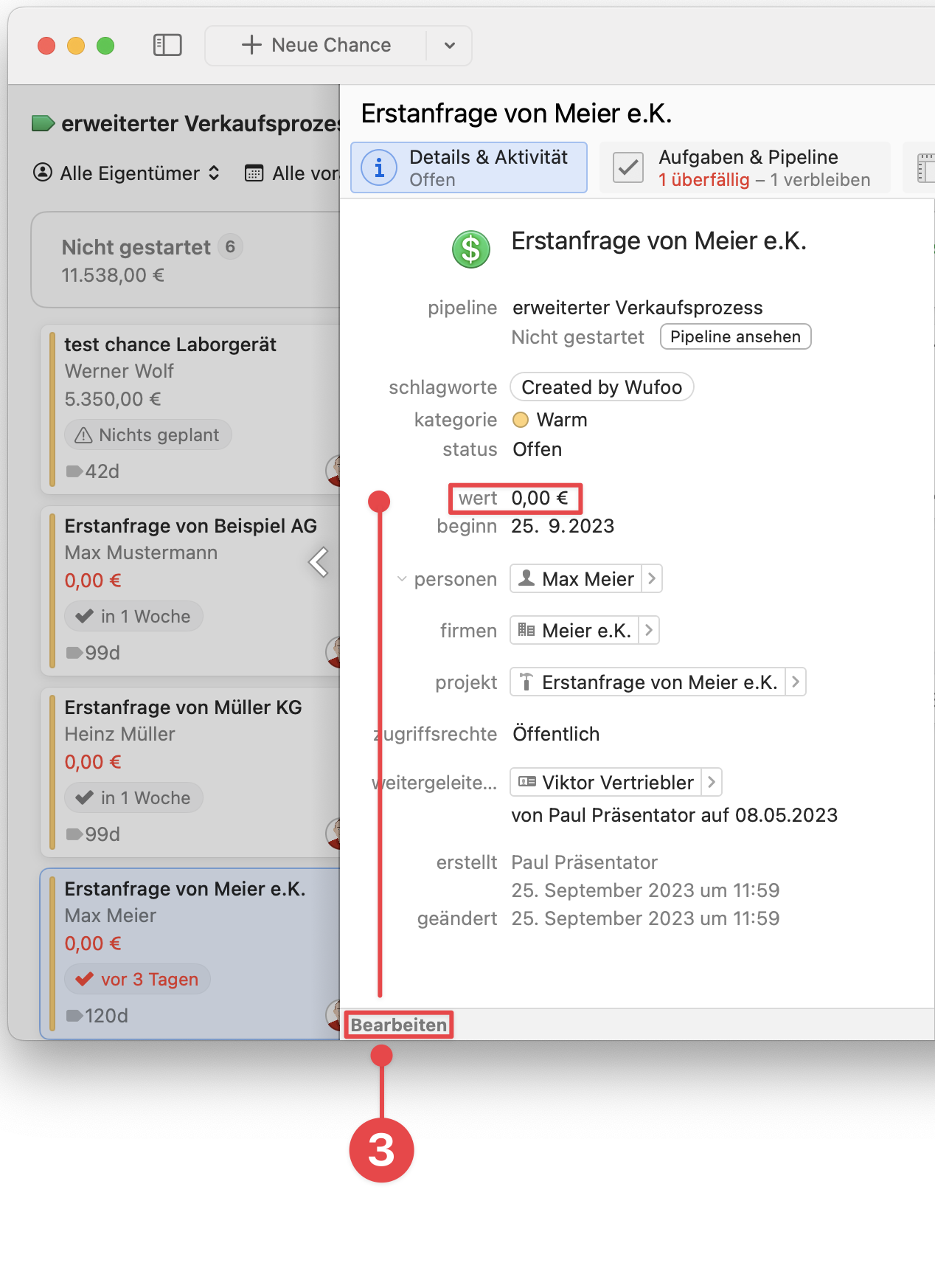 Opportunity card selecting value