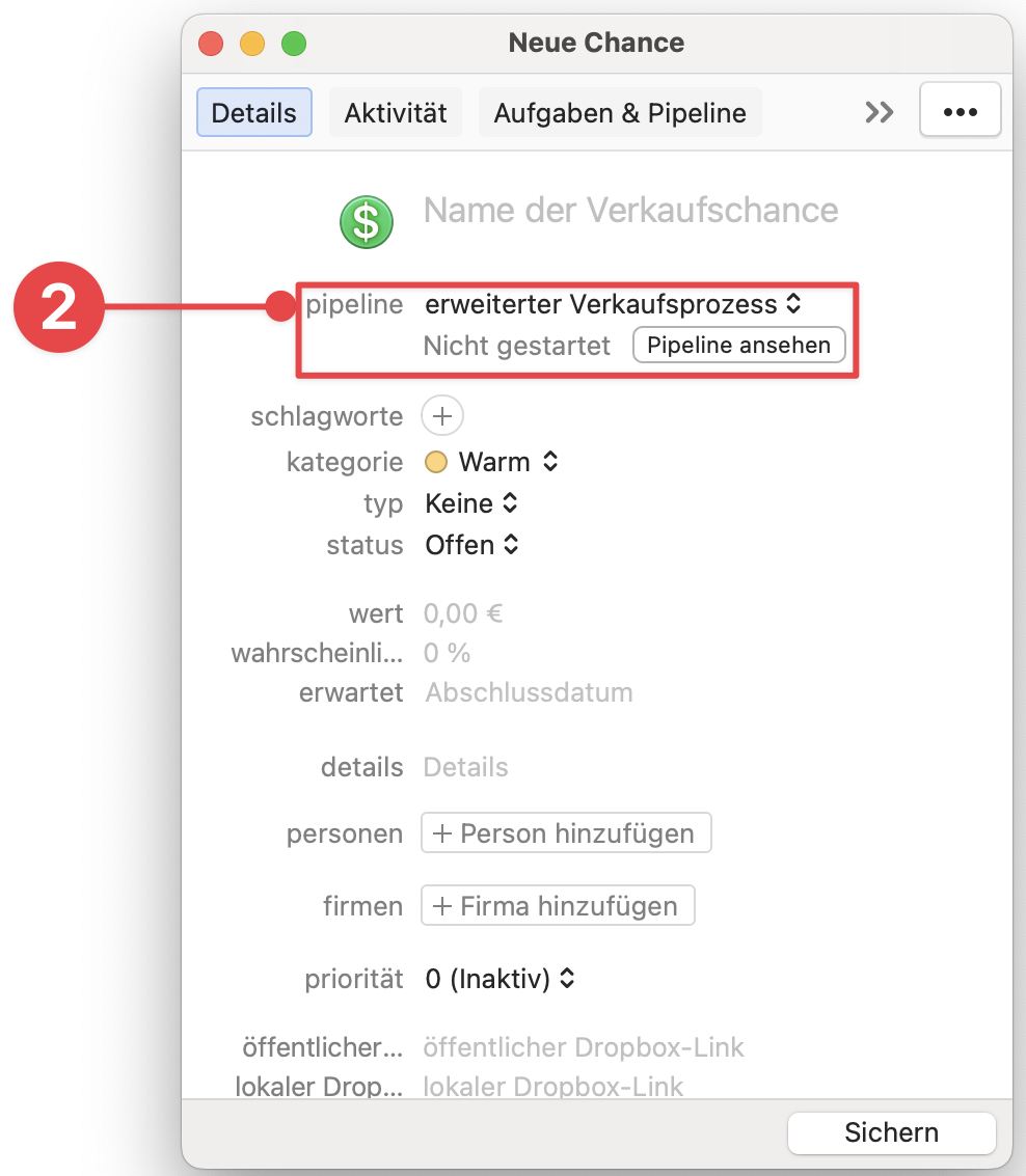 New Opportuntiy selecting pipeline