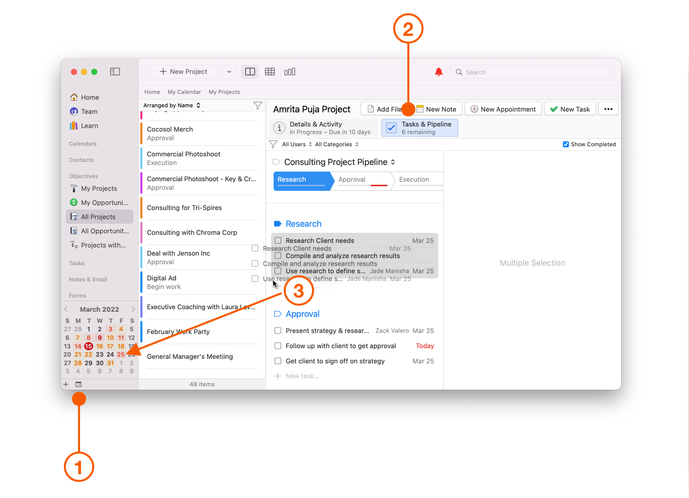 Projects View showing Tasks and Pipelines