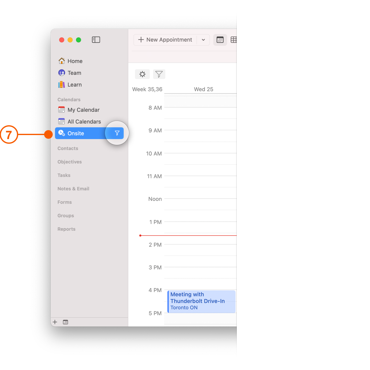 Daylite Sidebar showing a Smart List