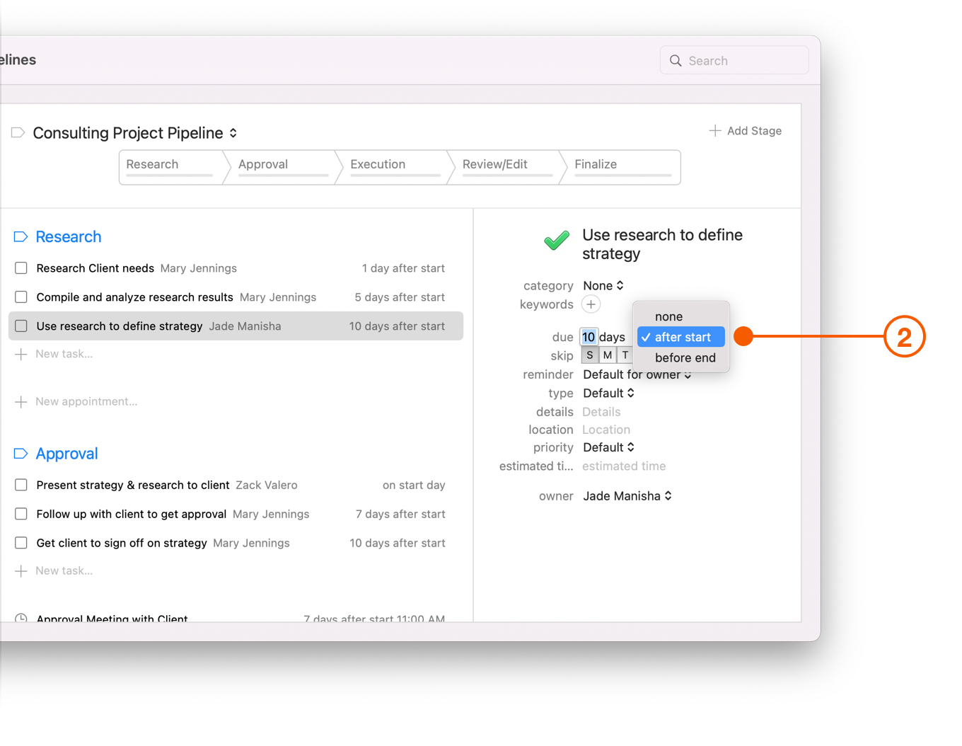 Pipelines Preferences Screen showing due options