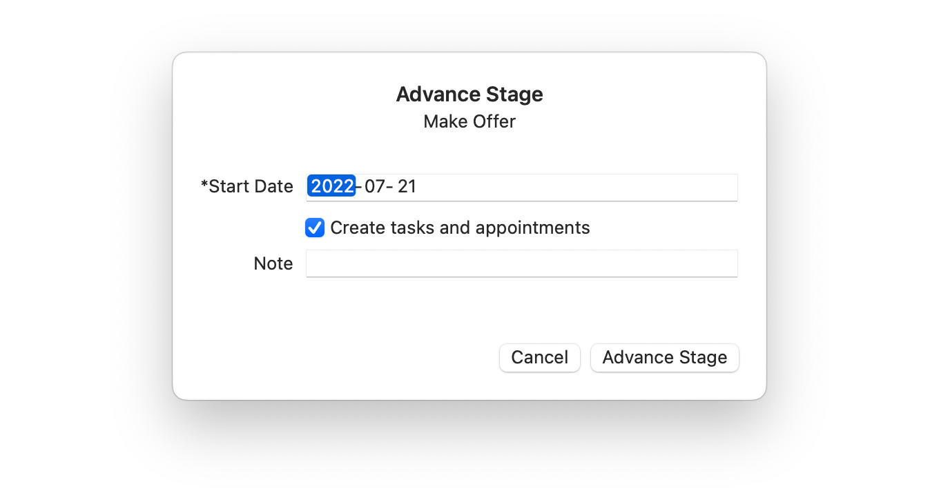 Advance Stage Window