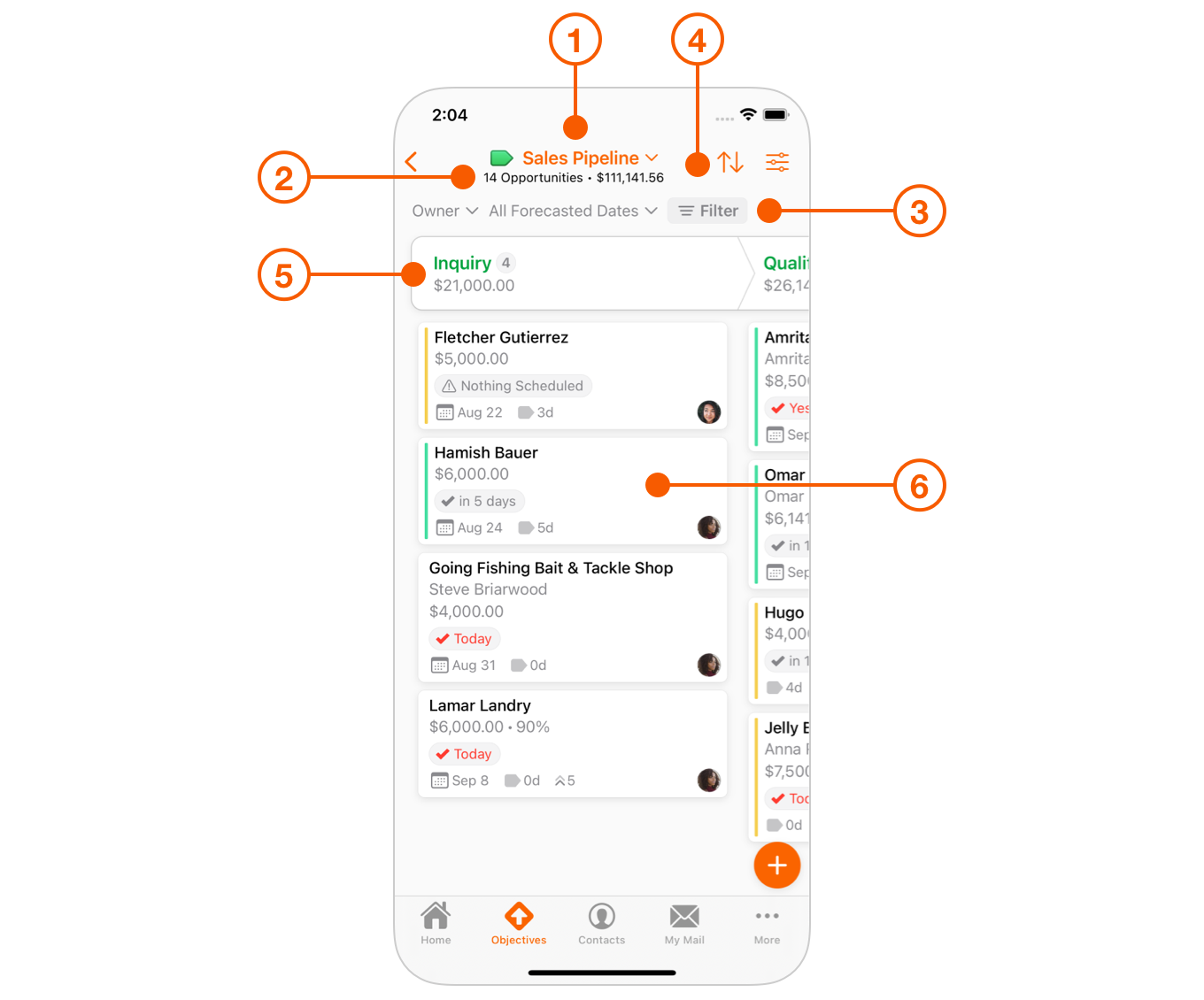 Opportunities Board Overview on iPhone