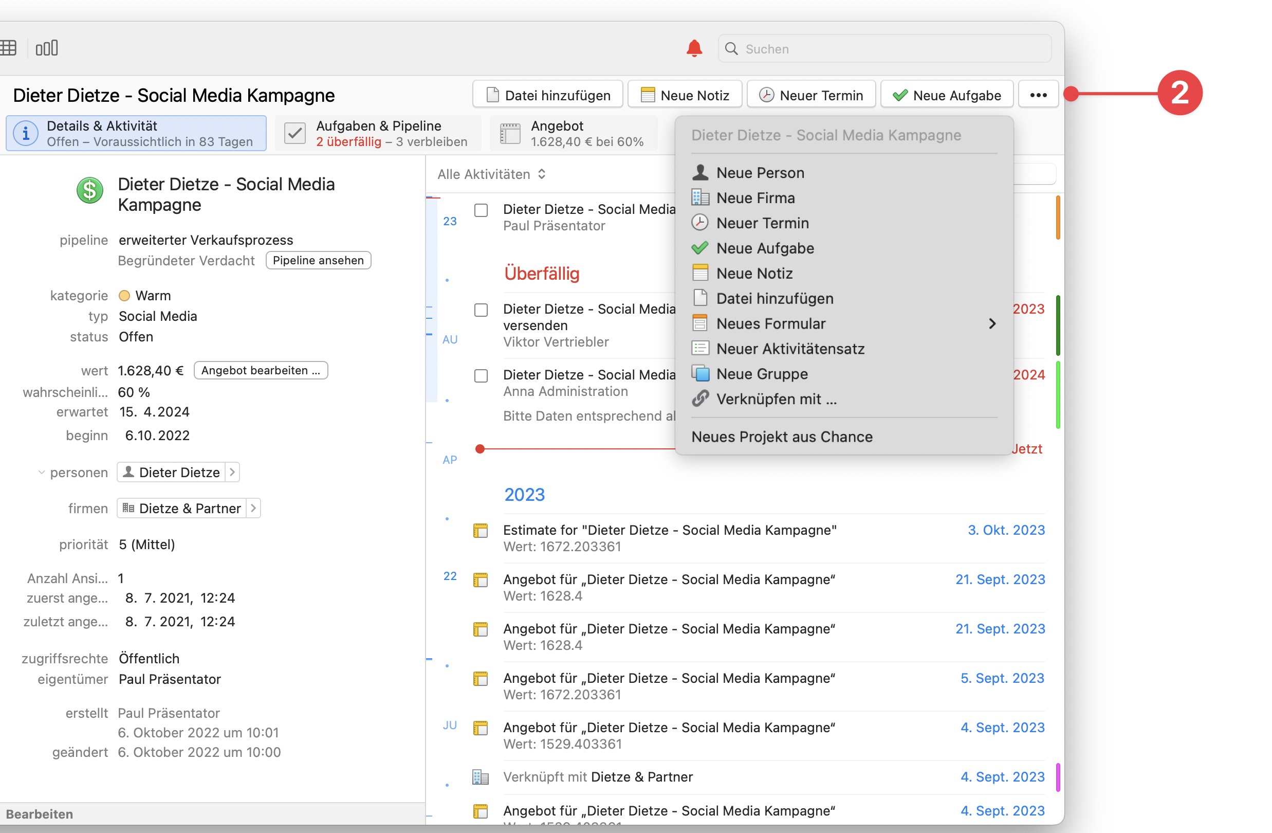 Details and Activity View showing More Options button